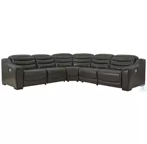 Center Line Dark Grey 5 Piece RAF Power Reclining Sectional