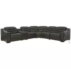 Center Line Dark Grey 6 Piece Power Reclining Sectional