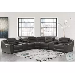 Center Line Dark Gray 7 Piece Power Reclining Sectional