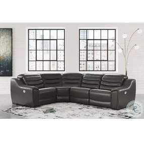 Center Line Dark Gray 4 Piece Power Reclining Sectional