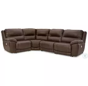 Dunleith Chocolate 4 Piece Power Reclining Sectional