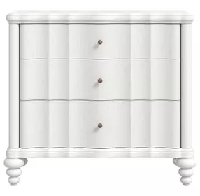 Haven Warm White 3 Drawer Nightstand with USB Charging