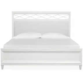 Springhouse Whisper White and Gray Upholstered Panel Bedroom Set