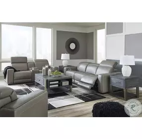 Correze Gray Power Reclining Sofa