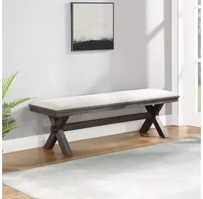 Riverdale Black 62" Upholstered Bench