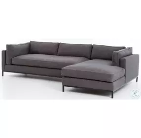 Grammercy Bennett Charcoal And Matte Black 2 Piece RAF Sectional