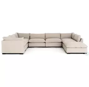 Westwood Bennett Espresso And Moon 7 Piece Sectional With Ottoman