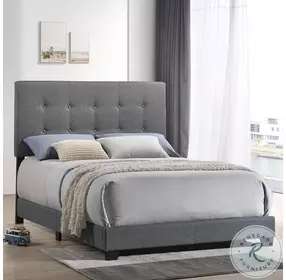 Addyson Gunmetal Full Upholstered Panel Bed