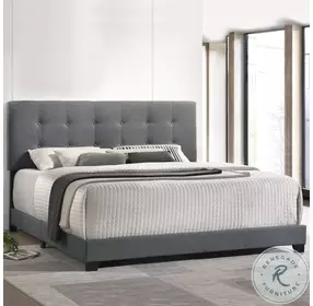Addyson Gunmetal King Upholstered Panel Bed