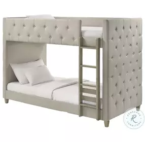 Addyson Fog Upholstered Twin Bunk Bed