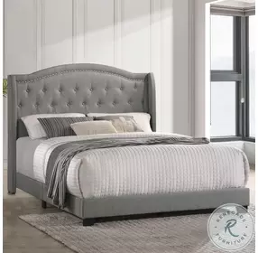 Ryhan Smoke Queen Upholstered Panel Bed