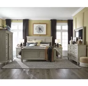 Newport Alabaster 9 Drawer Dresser with Rectangular Mirror