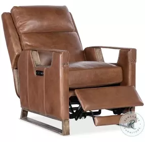 Relic Taupe Leather Power Recliner with Power Headrest