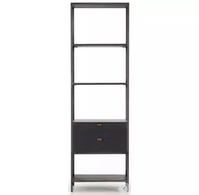 Trey Black Wash Poplar Bookshelf