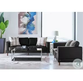 Hanson Fiero Black Leather Sofa
