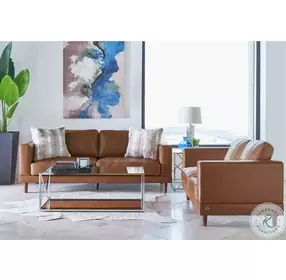 Hanson Fiero Tan Leather Sofa