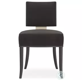 Reserved Seating Dark Gray And Seal Skin Side Chair