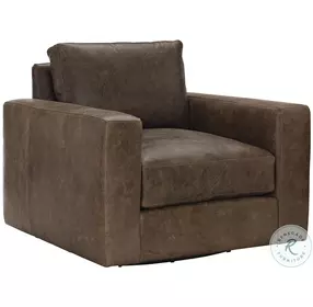 Dawkins Brown Leather Swivel Chair