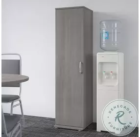 Universal Platinum Gray Tall Narrow Storage Cabinet With Door And Shelves