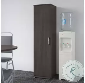 Universal Storm Gray Tall Narrow Storage Cabinet With Door And Shelves