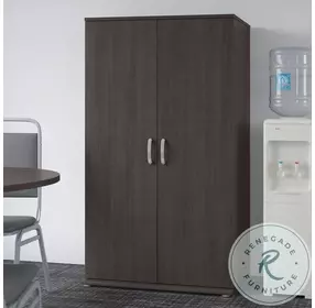 Universal Storm Gray Tall Storage Cabinet With Door And Shelves