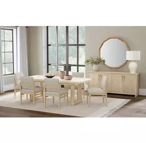 Trifecta Driftwood Cerused Oak 87" Rectangular Stone Top Dining Table