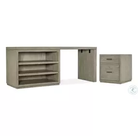 Linville Falls Soft Smoked Gray 72" Desk with Open Desk Cabinet
