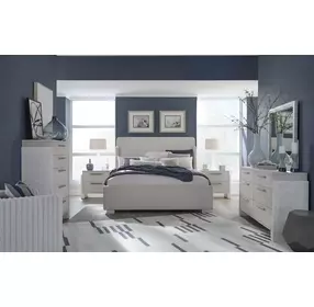 Lorelei Misty Cloud 2 Drawer Nightstand with USB Charging