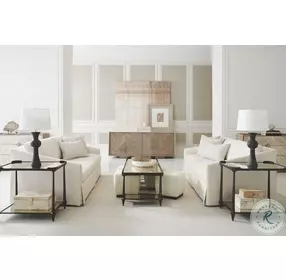 Point Of View Ash Driftwood And Sundance Gold Console Table