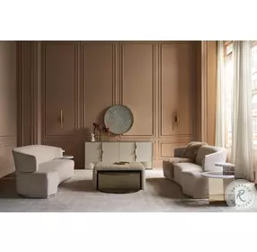 Touche Light Whisper of Gold And White Rhino Stone End Table