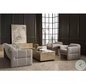 Cigar Taupe And Ivory Club Sofa