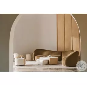 Serir Ivory Melange Performance Boucle Small Cocktail Table