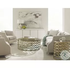 Bomb Shell Soft Taupe And Stacked Shell 4 Door Buffet