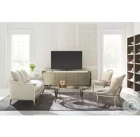 Going Up Soft Silver And Whisper Of Gold Curio Cabinet