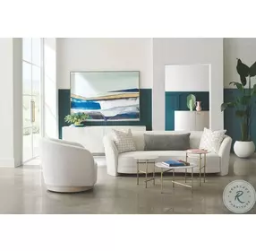 Ahead Of The Curve Matte Pearl Chenille Performance Fabric Sofa