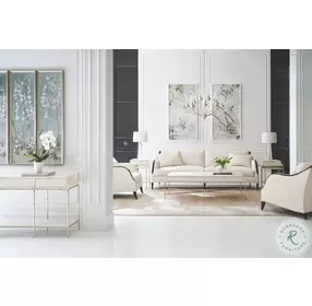 Pitch Perfect Creme Basket Weave Performance Fabric Sofa