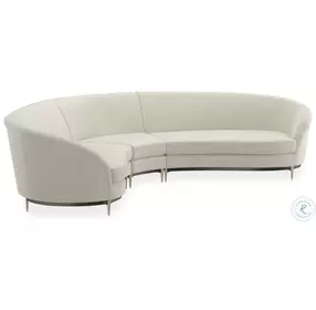 Three Company Cream Velvet 3 Piece Sectional