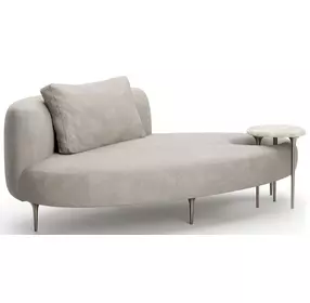 Echo Pale Gray and Champagne Gold 81" Lounge with Accent Table