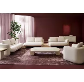 Overlap Latte and Travertine Rectangular Cocktail Table