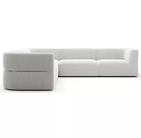 Rhythm Ivory 5 Piece Modular L Sectional