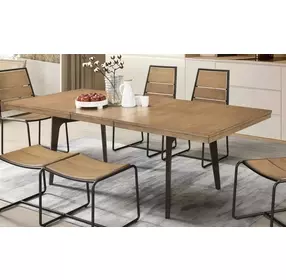 Uptown Light Walnut and Espresso Extendable Rectangular Leg Dining Room Set