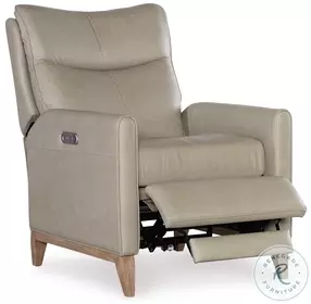 Quinnie Verona Sage Leather Power Recliner with Power Headrest