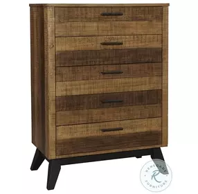 Urban Rustic Brushed Wheat 5 Drawer Chest