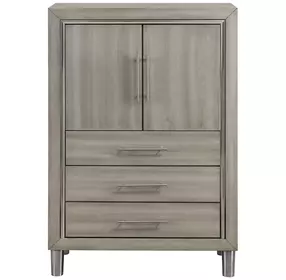 Lennox Gray 2 Drawer Door Chest with LED