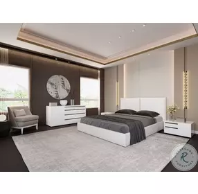 Carter White High Gloss 4 Drawer Dresser