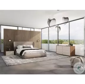 Agoura Walnut And Taupe 4 Drawer Dresser