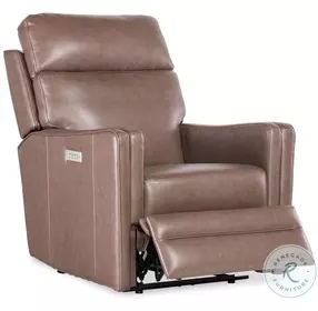 Emerson Umber Leather Zero Gravity Power Recliner with Power Headrest And Lumbar
