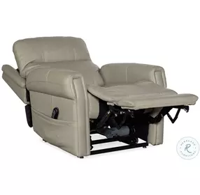 Carroll Milton Fog Leather Lift Power Recliner With Power Headrest And Lumbar