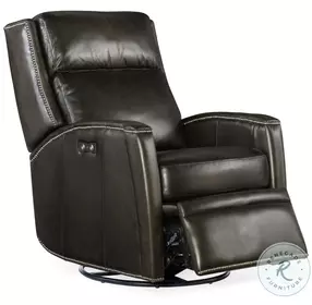 Callan Brown Brindisi Trinita Leather Swivel Glider Power Recliner