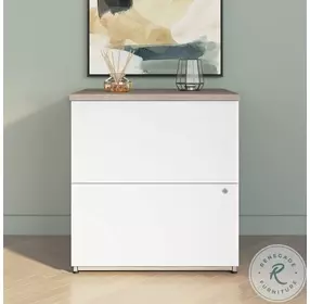 Ridgeley Silver Maple And Pure White 28" 2 Drawer Lateral File Cabinet